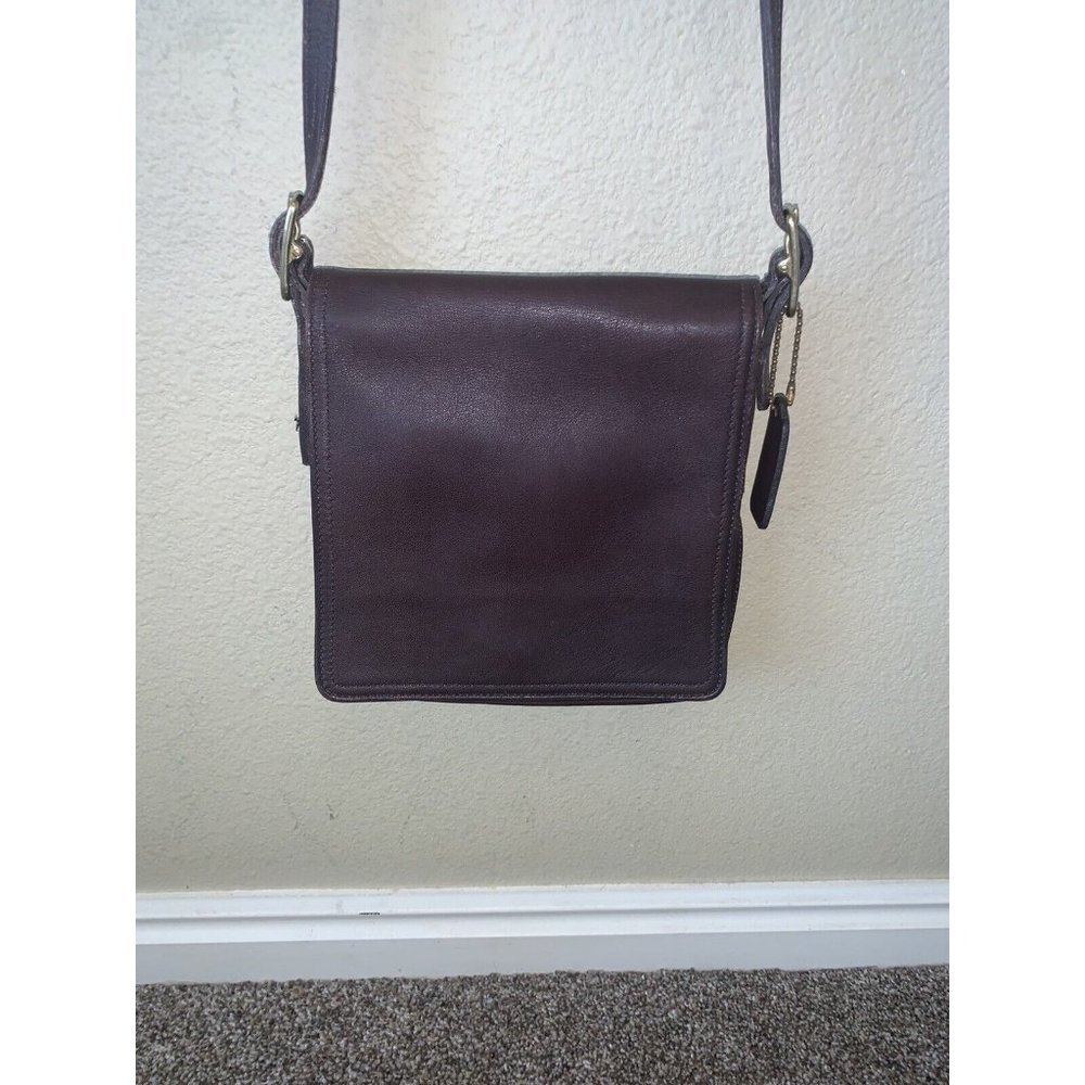 COACH Brown  LEATHER LEGACY SLIM FLAP BAG crossbody 9821